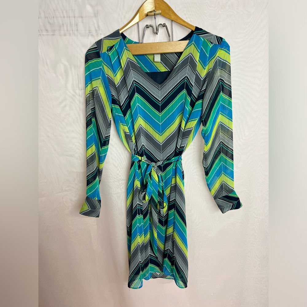 Banana Republic chevron print belted dress